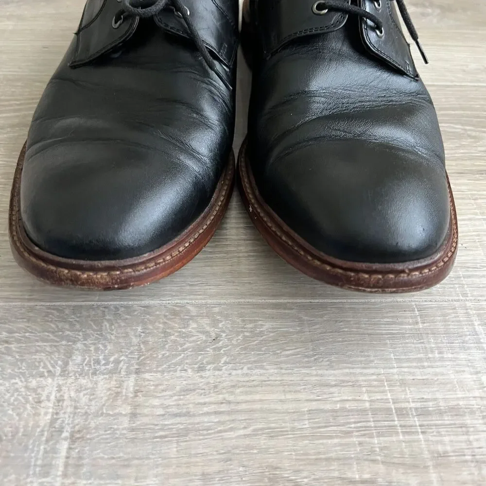 Warfield & Grand Mens Berkeley Oxford Black Leather Dress Shoes Sz 10 Lace Up